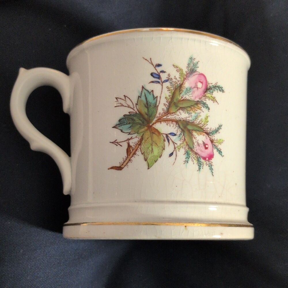 Royal Ironstone China Mug Vintage Floral Gold Trim Painted Decorated Theme
